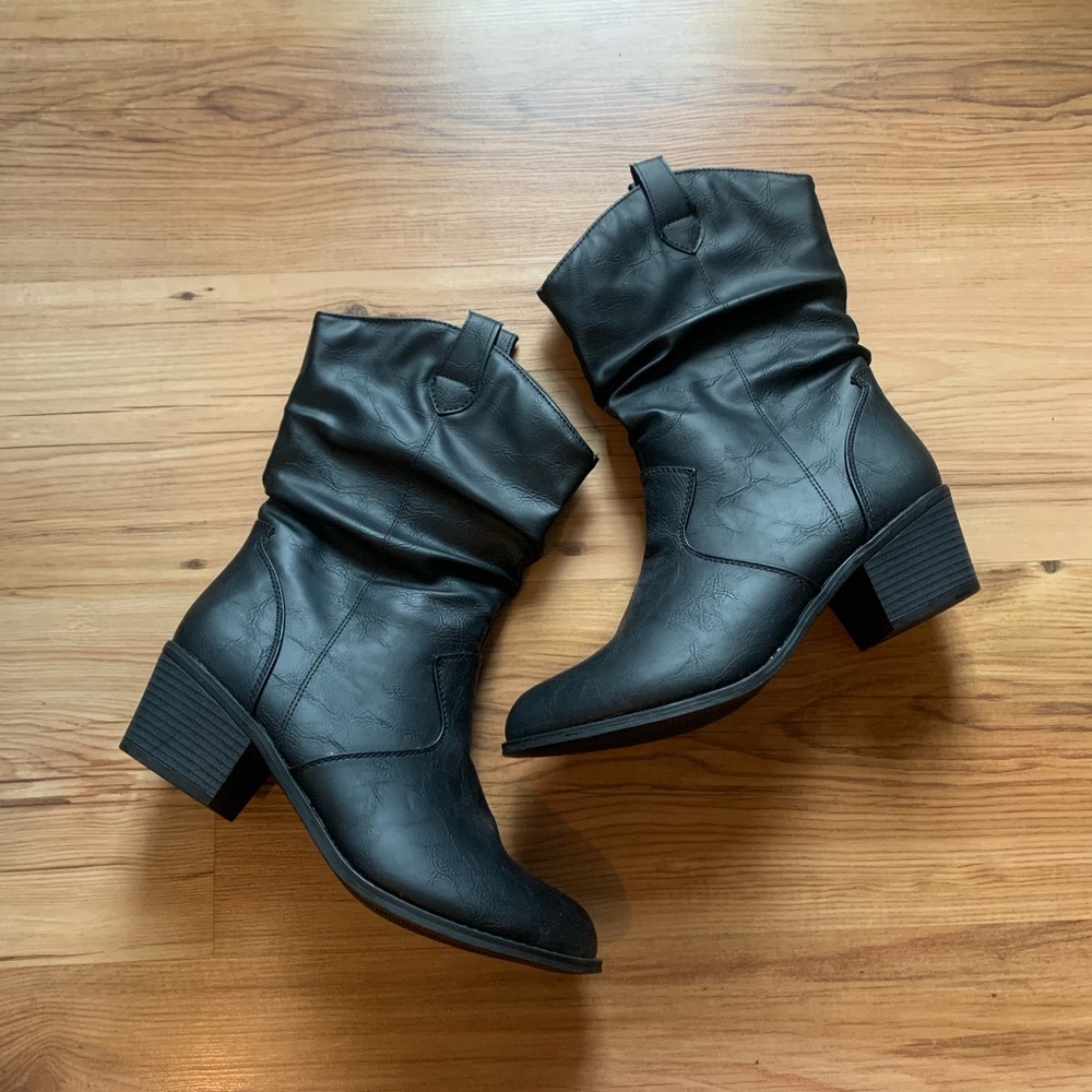 Mid calf western style boots